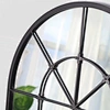 black arched mirror hobby lobby mirror of Victoria Arched Iron Frame Metal Mirror close up detail